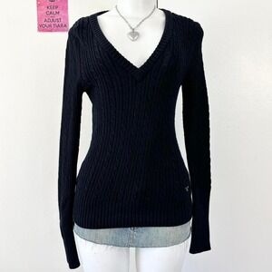 American Eagle Cable Knit V-Neck Sweater